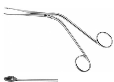 КОРНЦАНГ ДЛЯ НОСОВИХ ПЕРЕВ'ЯЗОК ХАРТМАН, ЗІГНУТИЙ В КОЛІНІ, ЛОЖКОПОДІБНИЙ, ПРЯМИЙ, 175 ММ